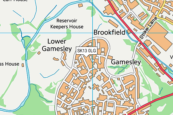 SK13 0LG map - OS VectorMap District (Ordnance Survey)