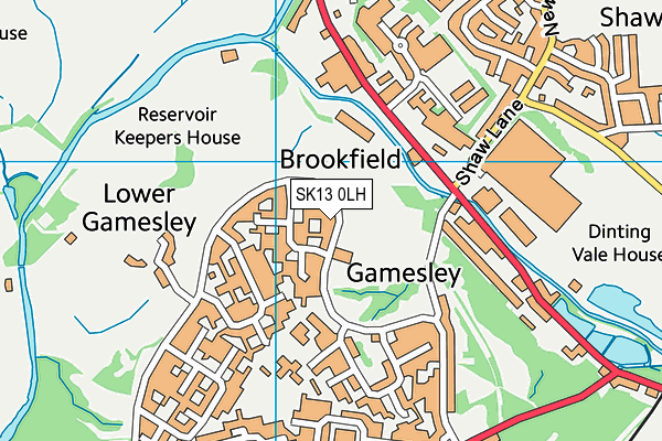 SK13 0LH map - OS VectorMap District (Ordnance Survey)