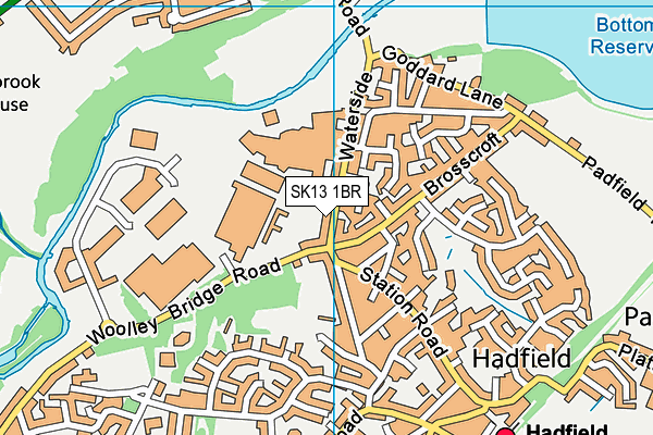 SK13 1BR map - OS VectorMap District (Ordnance Survey)