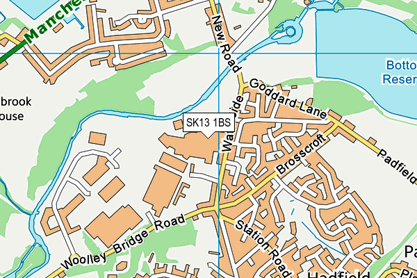 SK13 1BS map - OS VectorMap District (Ordnance Survey)