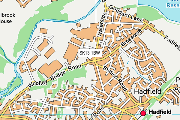 SK13 1BW map - OS VectorMap District (Ordnance Survey)