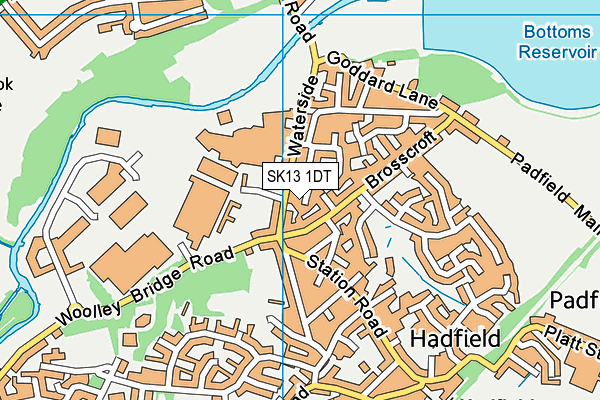 SK13 1DT map - OS VectorMap District (Ordnance Survey)