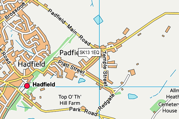 Padfield Community Primary School map (SK13 1EQ) - OS VectorMap District (Ordnance Survey)