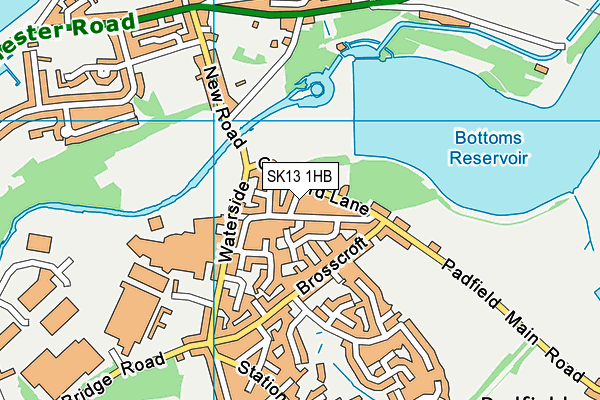 SK13 1HB map - OS VectorMap District (Ordnance Survey)