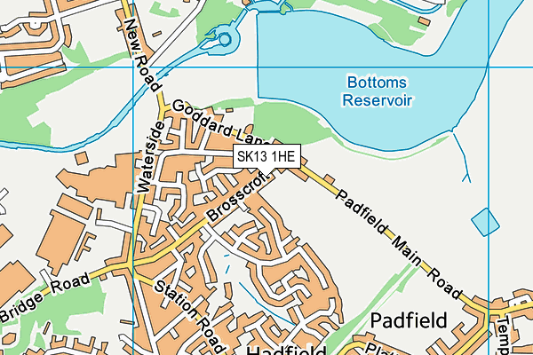 SK13 1HE map - OS VectorMap District (Ordnance Survey)