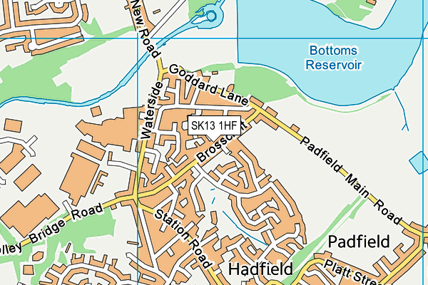 SK13 1HF map - OS VectorMap District (Ordnance Survey)