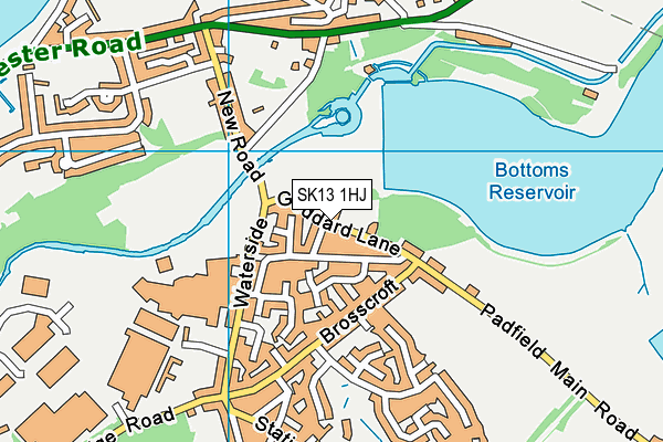 SK13 1HJ map - OS VectorMap District (Ordnance Survey)