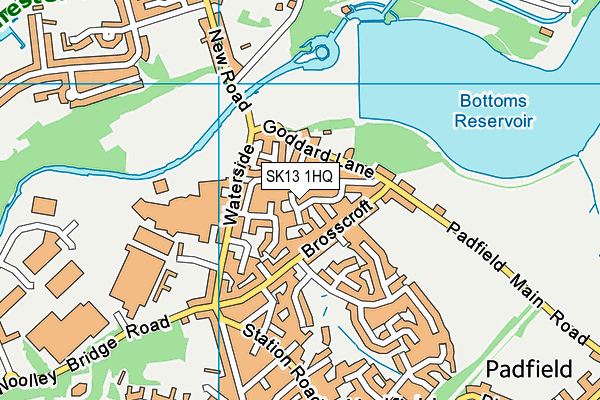 SK13 1HQ map - OS VectorMap District (Ordnance Survey)