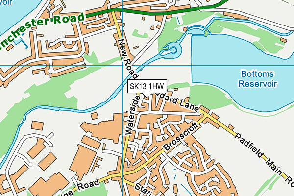 SK13 1HW map - OS VectorMap District (Ordnance Survey)
