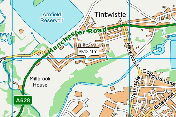 Tintwistle CofE (Aided) Primary School map (SK13 1LY) - OS VectorMap District (Ordnance Survey)