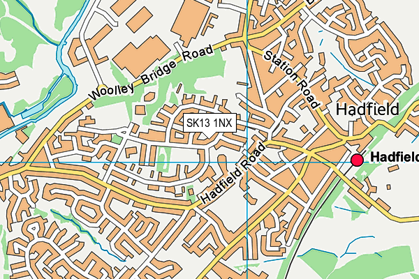 SK13 1NX map - OS VectorMap District (Ordnance Survey)
