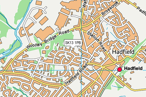SK13 1PB map - OS VectorMap District (Ordnance Survey)