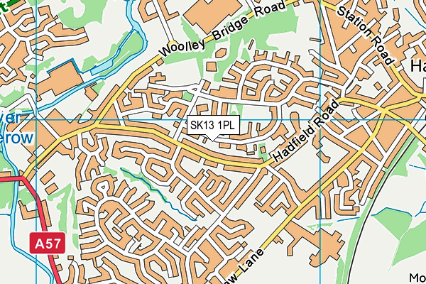 SK13 1PL map - OS VectorMap District (Ordnance Survey)