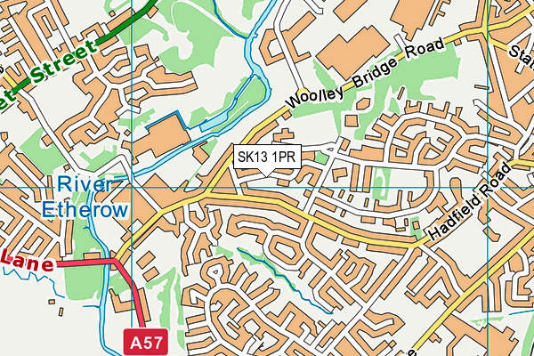 SK13 1PR map - OS VectorMap District (Ordnance Survey)
