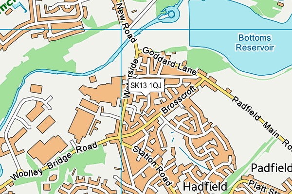 SK13 1QJ map - OS VectorMap District (Ordnance Survey)
