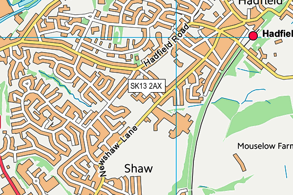 SK13 2AX map - OS VectorMap District (Ordnance Survey)