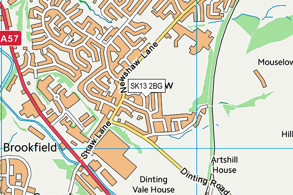SK13 2BG map - OS VectorMap District (Ordnance Survey)