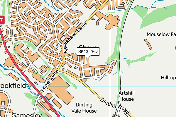 SK13 2BQ map - OS VectorMap District (Ordnance Survey)