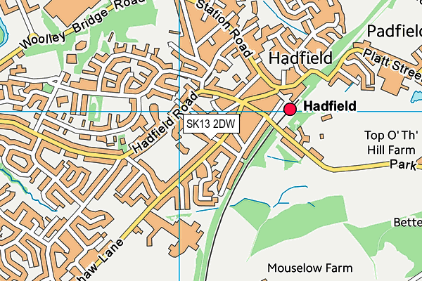Hadfield Nursery School map (SK13 2DW) - OS VectorMap District (Ordnance Survey)