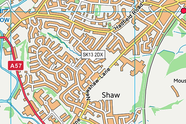 SK13 2DX map - OS VectorMap District (Ordnance Survey)