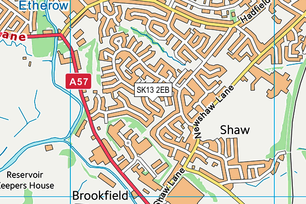 SK13 2EB map - OS VectorMap District (Ordnance Survey)