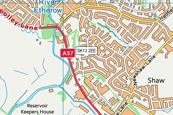 SK13 2EE map - OS VectorMap District (Ordnance Survey)