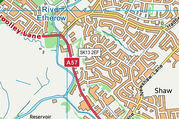 SK13 2EF map - OS VectorMap District (Ordnance Survey)