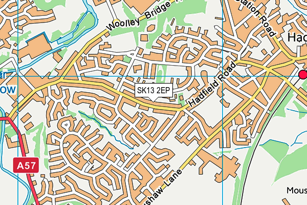 SK13 2EP map - OS VectorMap District (Ordnance Survey)