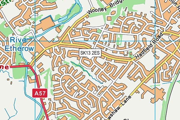 SK13 2ES map - OS VectorMap District (Ordnance Survey)