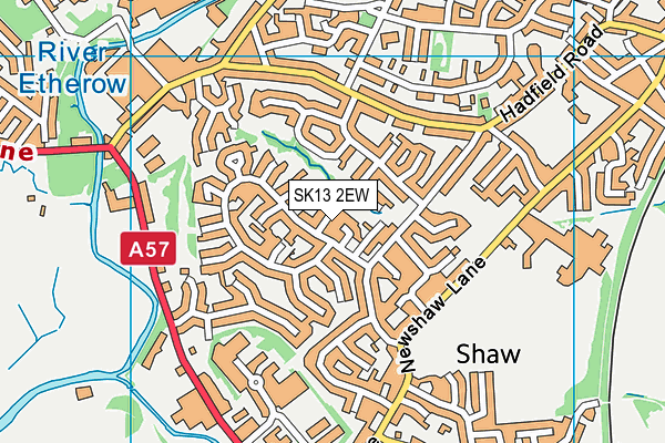 SK13 2EW map - OS VectorMap District (Ordnance Survey)