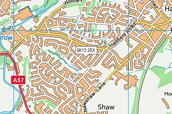 SK13 2EX map - OS VectorMap District (Ordnance Survey)