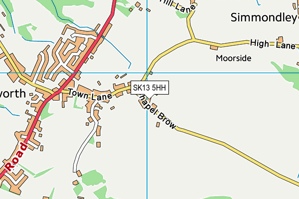 SK13 5HH map - OS VectorMap District (Ordnance Survey)
