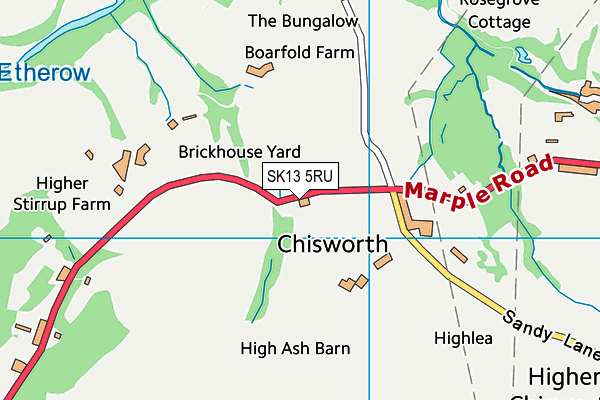 SK13 5RU map - OS VectorMap District (Ordnance Survey)