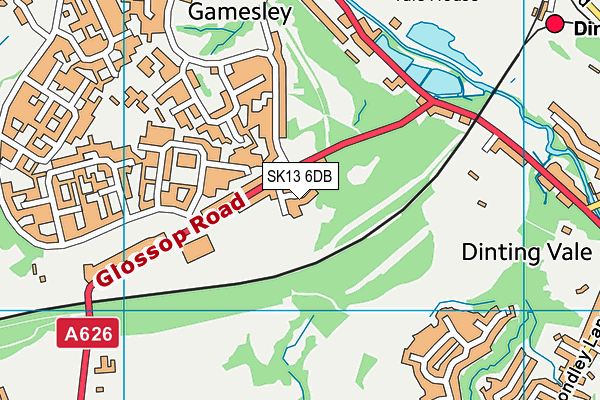 SK13 6DB map - OS VectorMap District (Ordnance Survey)