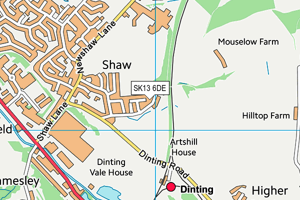 SK13 6DE map - OS VectorMap District (Ordnance Survey)