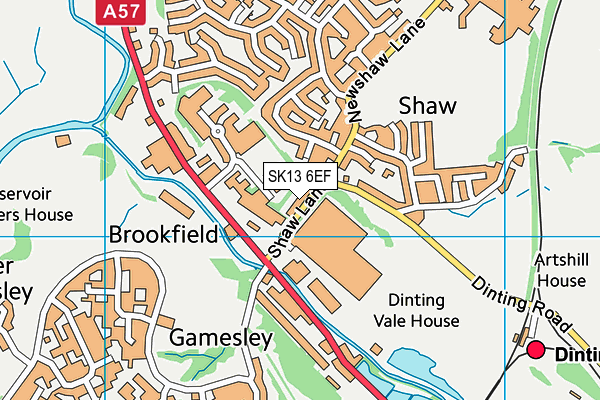 SK13 6EF map - OS VectorMap District (Ordnance Survey)