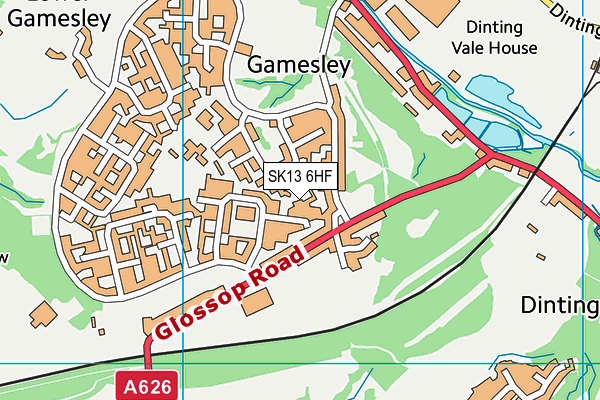 SK13 6HF map - OS VectorMap District (Ordnance Survey)