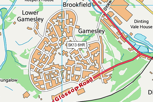 SK13 6HR map - OS VectorMap District (Ordnance Survey)