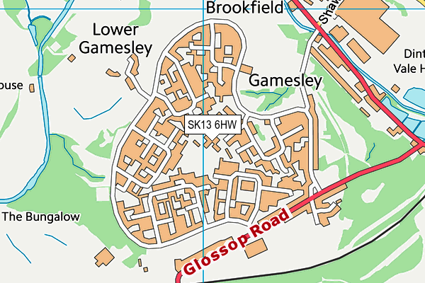 Gamesley Community Primary School map (SK13 6HW) - OS VectorMap District (Ordnance Survey)