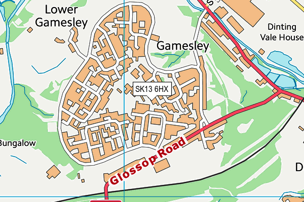 SK13 6HX map - OS VectorMap District (Ordnance Survey)