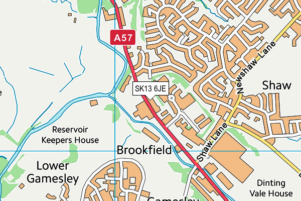 SK13 6JE map - OS VectorMap District (Ordnance Survey)