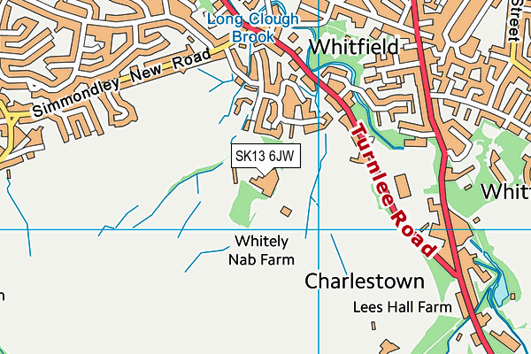 SK13 6JW map - OS VectorMap District (Ordnance Survey)