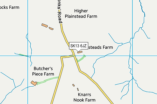 SK13 6JZ map - OS VectorMap District (Ordnance Survey)