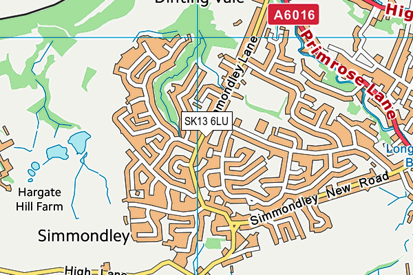 SK13 6LU map - OS VectorMap District (Ordnance Survey)