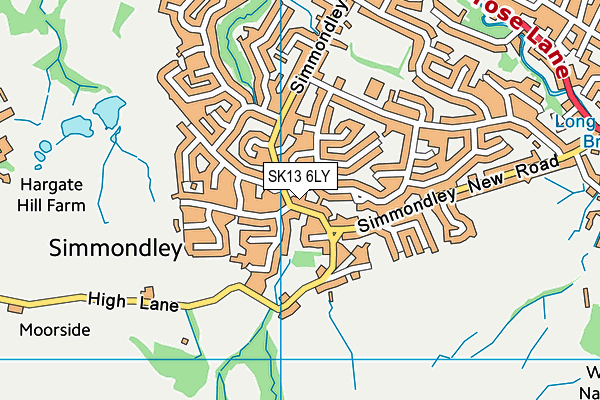 SK13 6LY map - OS VectorMap District (Ordnance Survey)