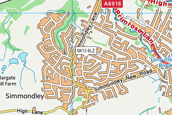 SK13 6LZ map - OS VectorMap District (Ordnance Survey)