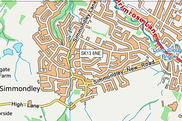 SK13 6NE map - OS VectorMap District (Ordnance Survey)