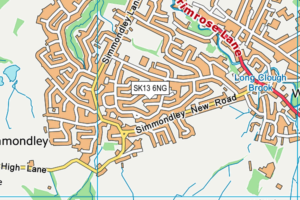 SK13 6NG map - OS VectorMap District (Ordnance Survey)