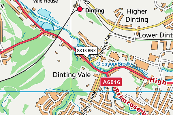 Dinting C Of E Primary School map (SK13 6NX) - OS VectorMap District (Ordnance Survey)