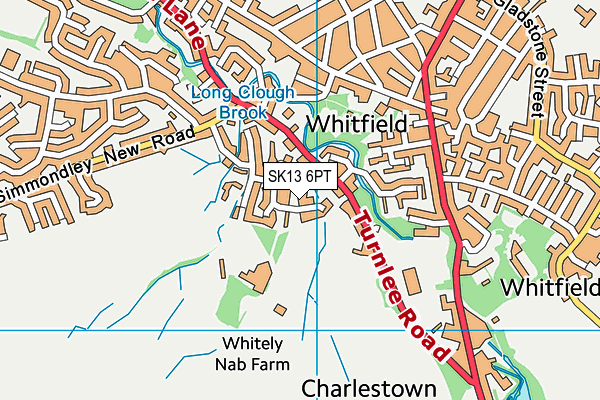 SK13 6PT map - OS VectorMap District (Ordnance Survey)